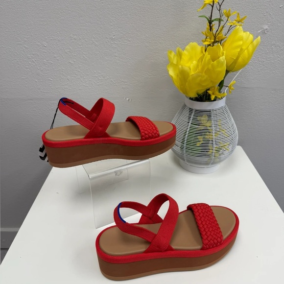 Rothy's Red Hot Woven Wedge Sandal - Size 7 - Picture 4 of 7